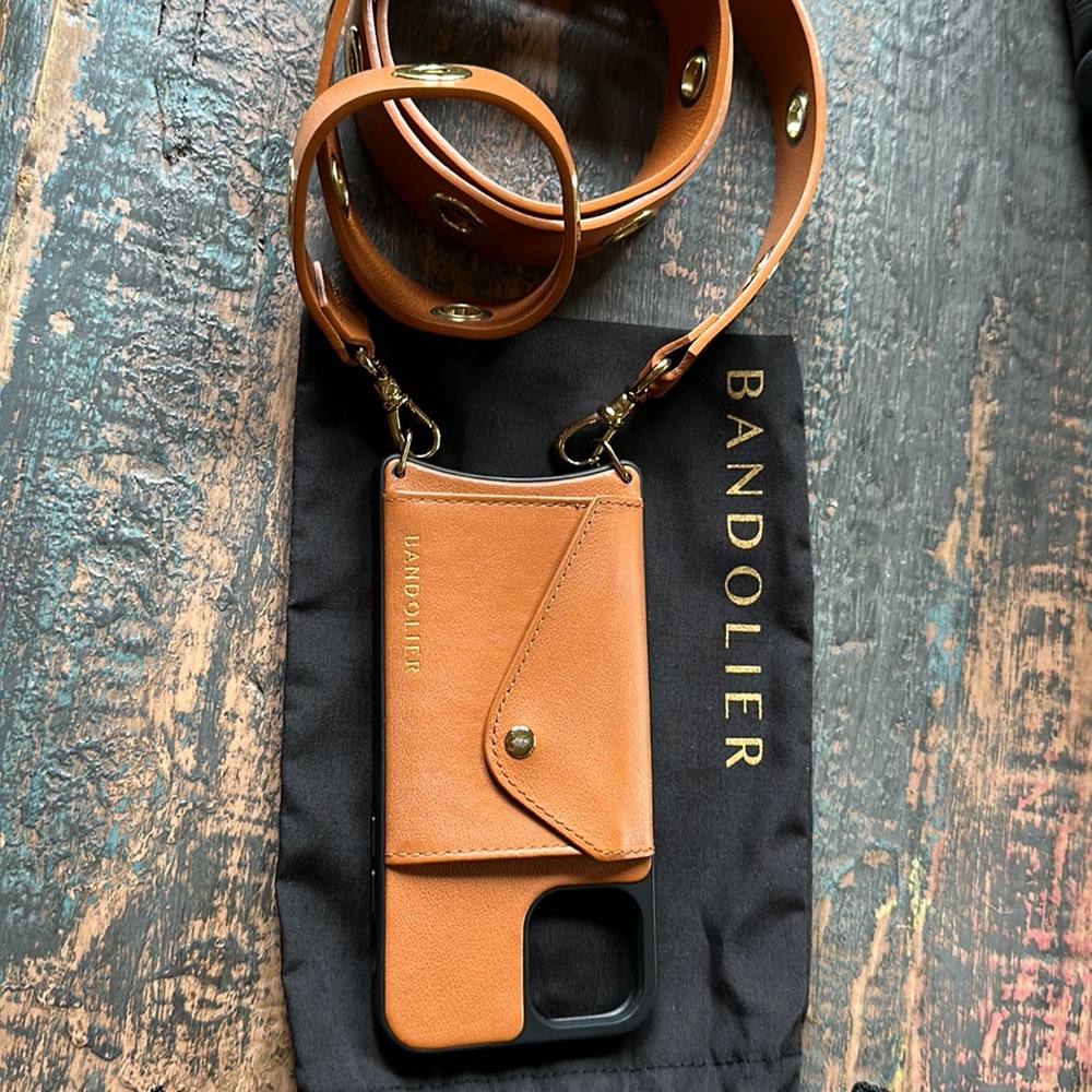 Bandolier IPhone Nina, smooth, leather Crossbody in space/gold 11 pro